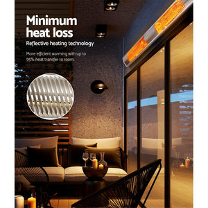 Outdoor Electric Infrared Halogen Heater Radiant Strip Indoor Heaters 3000W - Dodosales