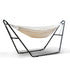 z Large Hammock Bed with Steel Frame Stand Cotton Fabric Sleep Seat Outdoors Free Standing