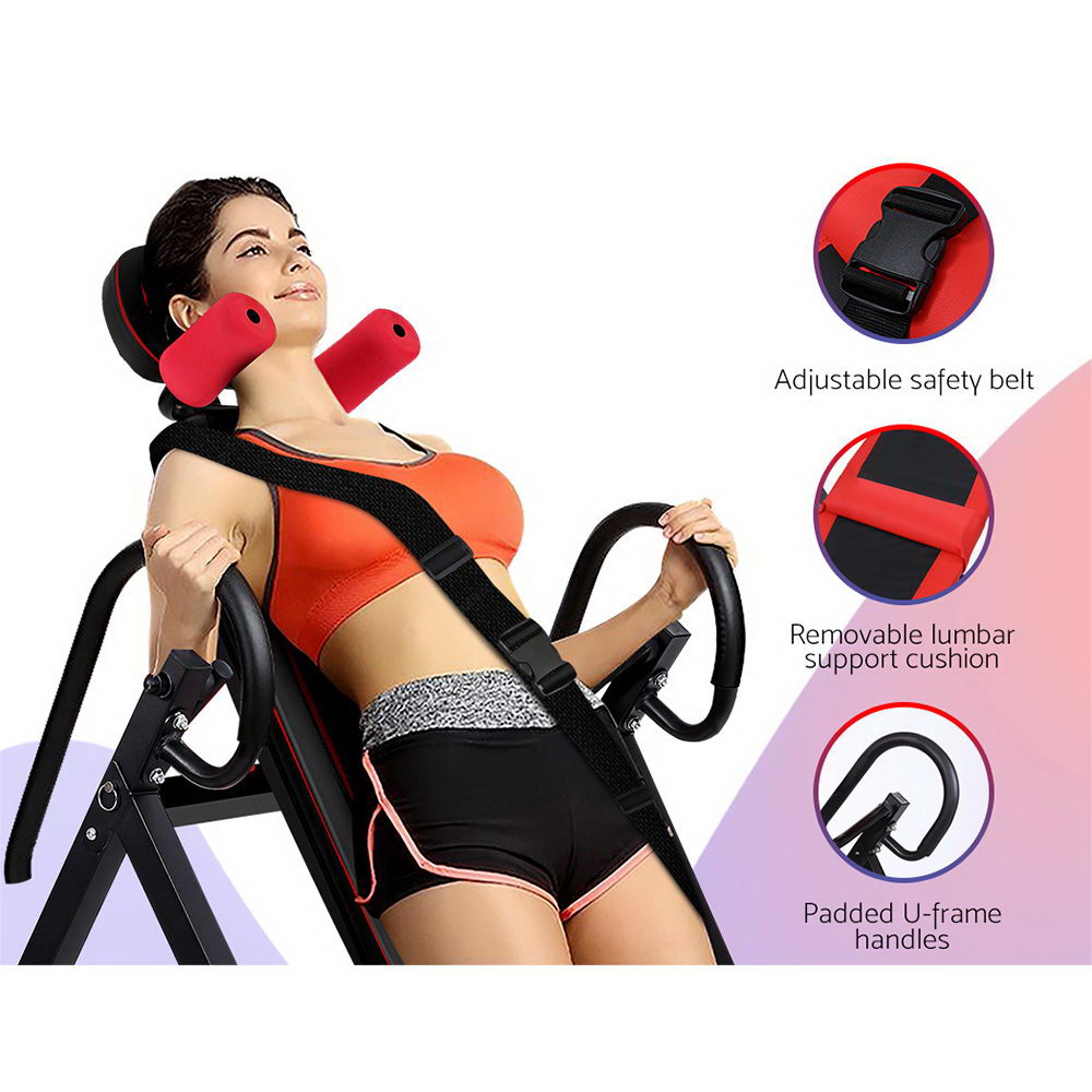Inversion Table Gravity Stretcher Inverter Foldable Home Fitness Gym ...