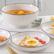 Japanese Style Ceramic Dinnerware Set Of 8 Plate Bowl Lead Free White - Dodosales