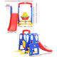 Kids Slide Swing Set Outdoor Indoor Playground Basketball Toddler Play Centre - Multicolour - Dodosales