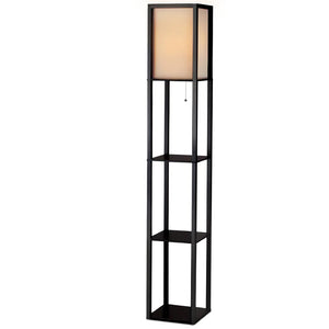 Floor Lamp Shelf Vintage Wood Led Standing Light Reading Storage Bedroom