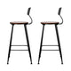 2x Vintage Bar Stools Retro Pine Wood Metal Frame High Chair - Dodosales
