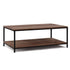 Metal Frame Coffee Table Wooden Rustic Open Shelf Industrial Style