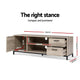 TV Cabinet Entertainment Unit Stand Industrial Wooden Metal Frame 132cm Oak Colour - Dodosales