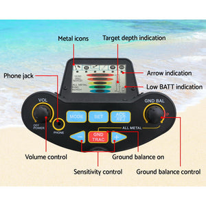 LCD Screen Metal Detector W/ Pinpointer Search Gold Coin Headphone - Dodosales