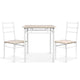 3 Piece Dining Table 2 Chairs Set Modern Seating Living Room - Natural & White - Dodosales