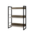 Book Shelf 3 Tier Display Unit Shelves Wood Metal Stand Hollow Storage