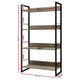 Book Shelf Display Unit Shelves Wood Metal Stand Hollow Storage - Dodosales