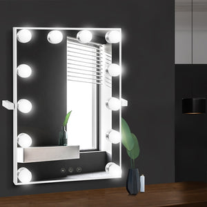 z Hollywood Wall Mirror Makeup Mirror W/ Light Vanity 12 LED Bulbs Dimmable - Dodosales