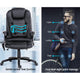 Black PU Leather 8 Point Massage Chair Contoured Backrest Office Chair - Dodosales