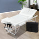 z Portable Massage Table Folding Chair Bed Black 75cm Lightweight Aluminium - White - Dodosales