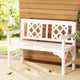 Wooden Garden Bench Chair Outdoor Furniture Décor Patio Deck 2 Seater White