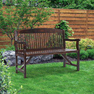 Wooden Garden Bench Chair Outdoor Furniture Décor Patio Deck 3 Seater - Dodosales