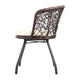 Outdoor Patio Chair and Table Bistro Set 3 Pc Round Rattan Chairs Table Brown - Dodosales
