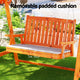 Teak Colour Outdoor 2 Seater Swinging Chair Loveseat Canopy Shade Wooden Swing Seat - Afterpay - Zip Pay - Dodosales -