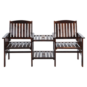 Garden Bench Chair Table Loveseat Outdoor Furniture Patio Park Armchair Charcoal - Dodosales