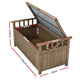 Outdoor Storage Box Garden Bench Patio Wooden Chest Slat Design Brown - Dodosales