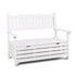 z Weatherproof Outdoor Storage Bench Box Wooden Garden Chair 2 Seat Timber Furniture White