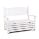 Weatherproof Outdoor Storage Bench Box Wooden Garden Chair 2 Seat Timber Furniture White - Dodosales