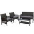4 PCS Outdoor Patio Furniture Lounge Setting Wicker Dining Set Grey