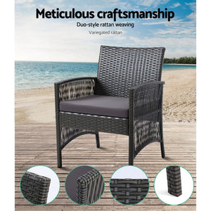 Wicker Outdoor Patio Furniture Set Sofa Chair Table 4pc Dark Grey - Dodosales