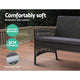 Wicker Outdoor Patio Furniture Set Sofa Chair Table 4pc Dark Grey - Dodosales