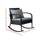 Outdoor Rattan Rocking Chair Wicker Garden Patio Lounge Setting Furniture Black - Dodosales
