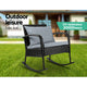 Outdoor Rattan Rocking Chair Wicker Garden Patio Lounge Setting Furniture Black - Dodosales