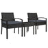 Outdoor PE Wicker Outdoor Setting Furniture Set Chairs Side Table Patio - Black