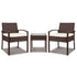 z Outdoor PE Wicker Outdoor Setting Furniture Set Chairs Side Table Patio Brown