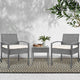 Outdoor PE Wicker Outdoor Setting Furniture Set Chairs Side Table Patio Grey - Dodosales