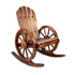Outdoor Rocking Armchair Wooden Wagon Chair Garden Rustic Look Decor Patio