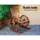Outdoor Rocking Armchair Wooden Wagon Chair Garden Rustic Look Decor Patio - Dodosales