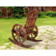 Outdoor Rocking Armchair Wooden Wagon Chair Garden Rustic Look Decor Patio - Dodosales