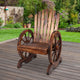 Outdoor Wooden Wagon Chair Garden Rustic Look Decor Armchair Patio - Dodosales