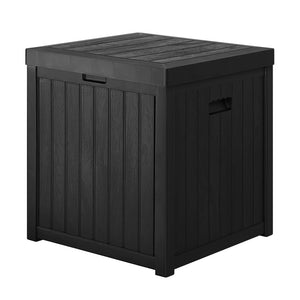 195L Outdoor Storage Box Lockable Weatherproof Garden Deck Toy Shed Black