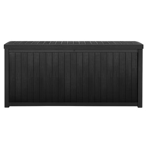 z 430L Outdoor Storage Box Bench Seat Toy Tool Shed Chest Black
