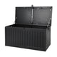 270L Outdoor Storage Box Bench Seat Toy Tool Shed Chest Black - Dodosales