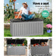 270L Outdoor Storage Box Bench Seat Toy Tool Shed Chest Dark Grey - Dodosales