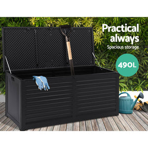490L Outdoor Storage Box Container Indoor Garden Toy Tool Sheds Chest - Dodosales