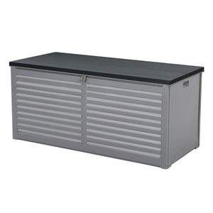 490L Outdoor Storage Box Bench Seat Toy Tool Shed Chest Dark Grey - Dodosales