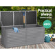 490L Outdoor Storage Box Bench Seat Toy Tool Shed Chest Dark Grey - Dodosales