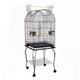 Black Bird Cage with Perch On Stand Slide Out Tray Wrought Iron - Dodosales