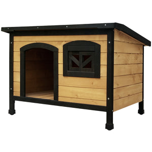 z Dog Kennel Outdoor Wooden Pet House Puppy Large Outside home - Dodosales