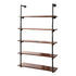 5 Level DIY Wooden Industrial Wall Pipe Shelf Rustic Floating Decor Bookshelf Shelving