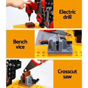 Kids Pretend Play Set Workbench Tools 54pcs Builder Work Childrens Toys - Dodosales