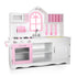 Kids Wooden Pretend Kitchen Cookware Play Set Pink & White Creative Play