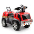 Motorised Kids Ride On Fire Truck Car Red Grey Flash Light Music Fireman