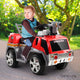 Motorised Kids Ride On Fire Truck Car Red Grey Flash Light Music Fireman - Dodosales
